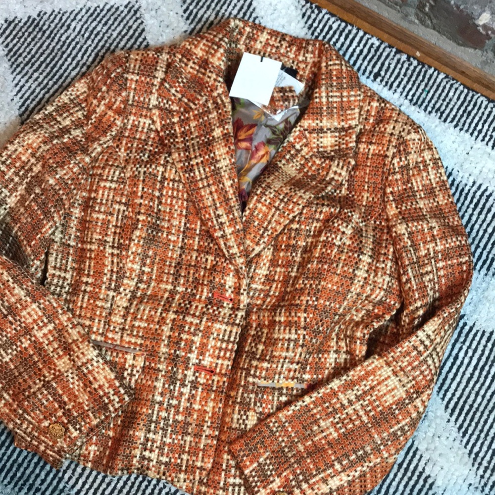 Prague Pumpkin Tweed Skirt Suit